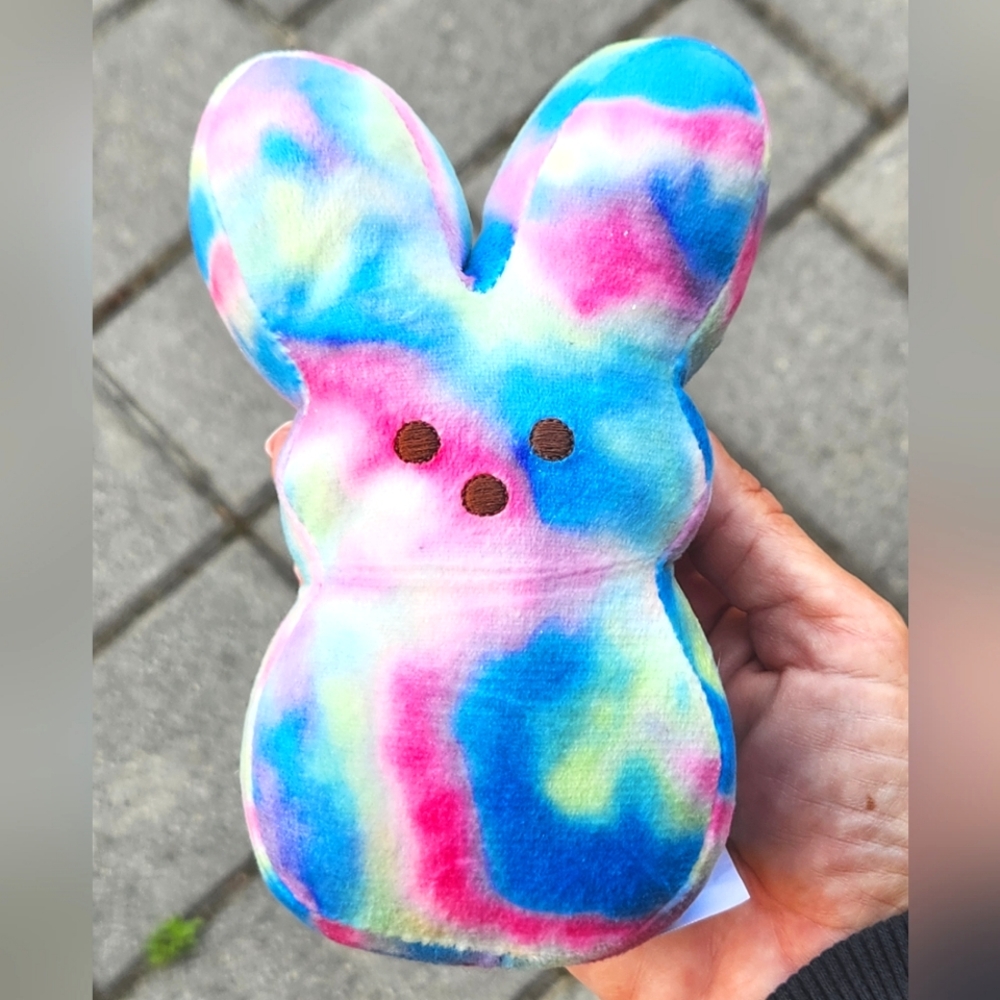 Peeps Plush Tie Dye Rainbow Bunny Rabbit